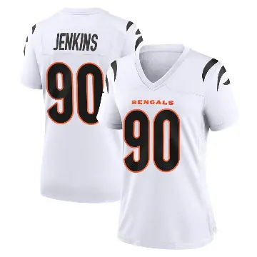 ＃90 Women's Kris Jenkins Jr. White Game Cincinnati Bengals Jersey