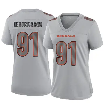 ＃91 Women's Trey Hendrickson Gray Game Cincinnati Bengals Atmosphere Fashion Jersey