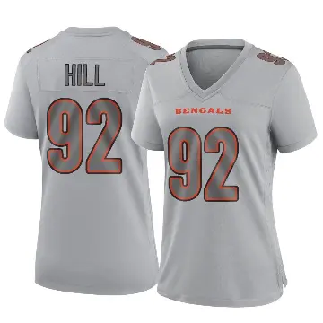 ＃92 Women's B.J. Hill Gray Game Cincinnati Bengals Atmosphere Fashion Jersey