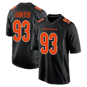 ＃93 Men's Jeff Gunter Black Game Cincinnati Bengals Fashion Jersey