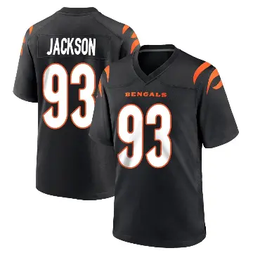 ＃93 Men's McKinnley Jackson Black Game Cincinnati Bengals Team Color Jersey