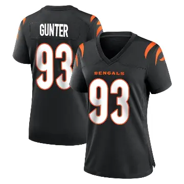 ＃93 Women's Jeff Gunter Black Game Cincinnati Bengals Team Color Jersey