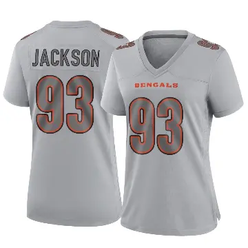 ＃93 Women's McKinnley Jackson Gray Game Cincinnati Bengals Atmosphere Fashion Jersey