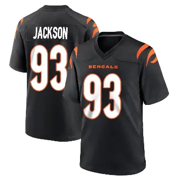 ＃93 Youth McKinnley Jackson Black Game Cincinnati Bengals Team Color Jersey