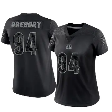＃94 Women's Eric Gregory Black Limited Cincinnati Bengals Reflective Jersey