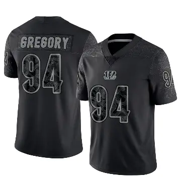 ＃94 Youth Eric Gregory Black Limited Cincinnati Bengals Reflective Jersey
