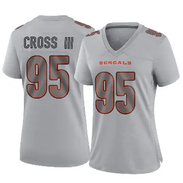 ＃95 Women's Howard Cross III Gray Game Cincinnati Bengals Atmosphere Fashion Jersey