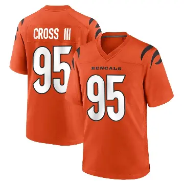 ＃95 Youth Howard Cross III Orange Game Cincinnati Bengals Jersey