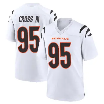 ＃95 Youth Howard Cross III White Game Cincinnati Bengals Jersey