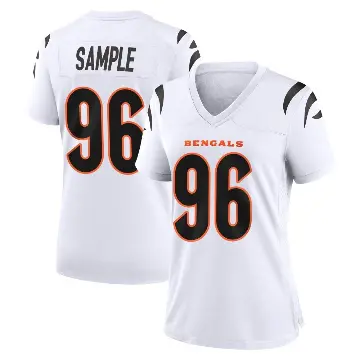 ＃96 Women's Cam Sample White Game Cincinnati Bengals Jersey
