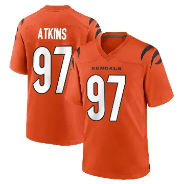 ＃97 Men's Geno Atkins Orange Game Cincinnati Bengals Jersey