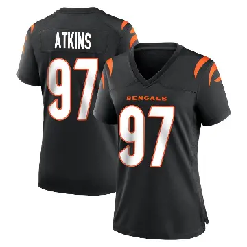 ＃97 Women's Geno Atkins Black Game Cincinnati Bengals Team Color Jersey
