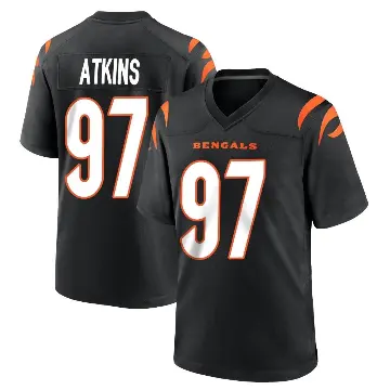 ＃97 Youth Geno Atkins Black Game Cincinnati Bengals Team Color Jersey