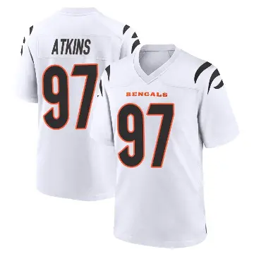 ＃97 Youth Geno Atkins White Game Cincinnati Bengals Jersey