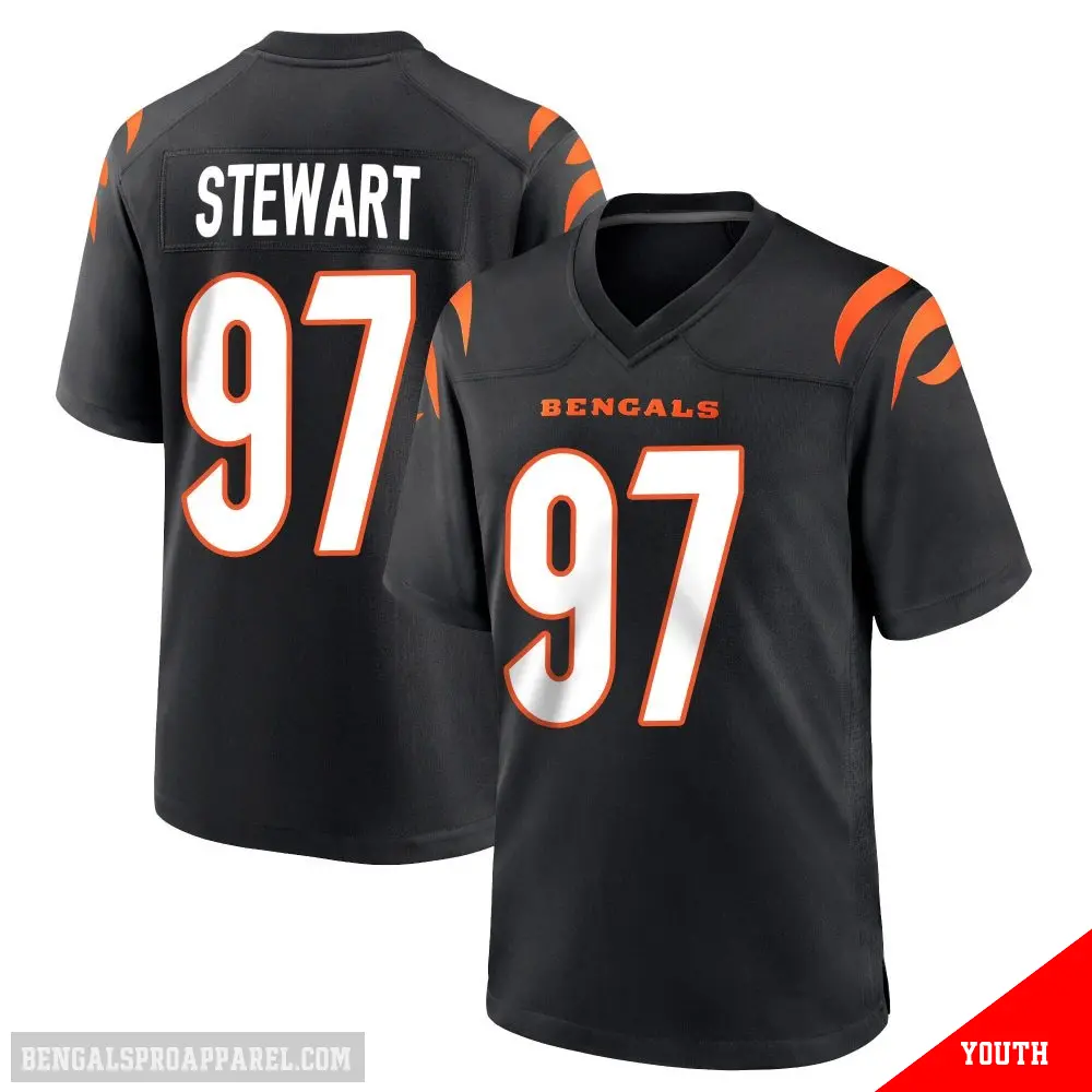 ＃97 Youth Shemar Stewart Black Game Cincinnati Bengals Team Color Jersey