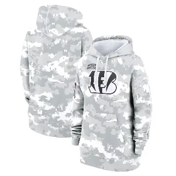 Women's Arctic Camo Cincinnati Bengals 2024 Salute To Service Club Fleece Pullover Hoodie